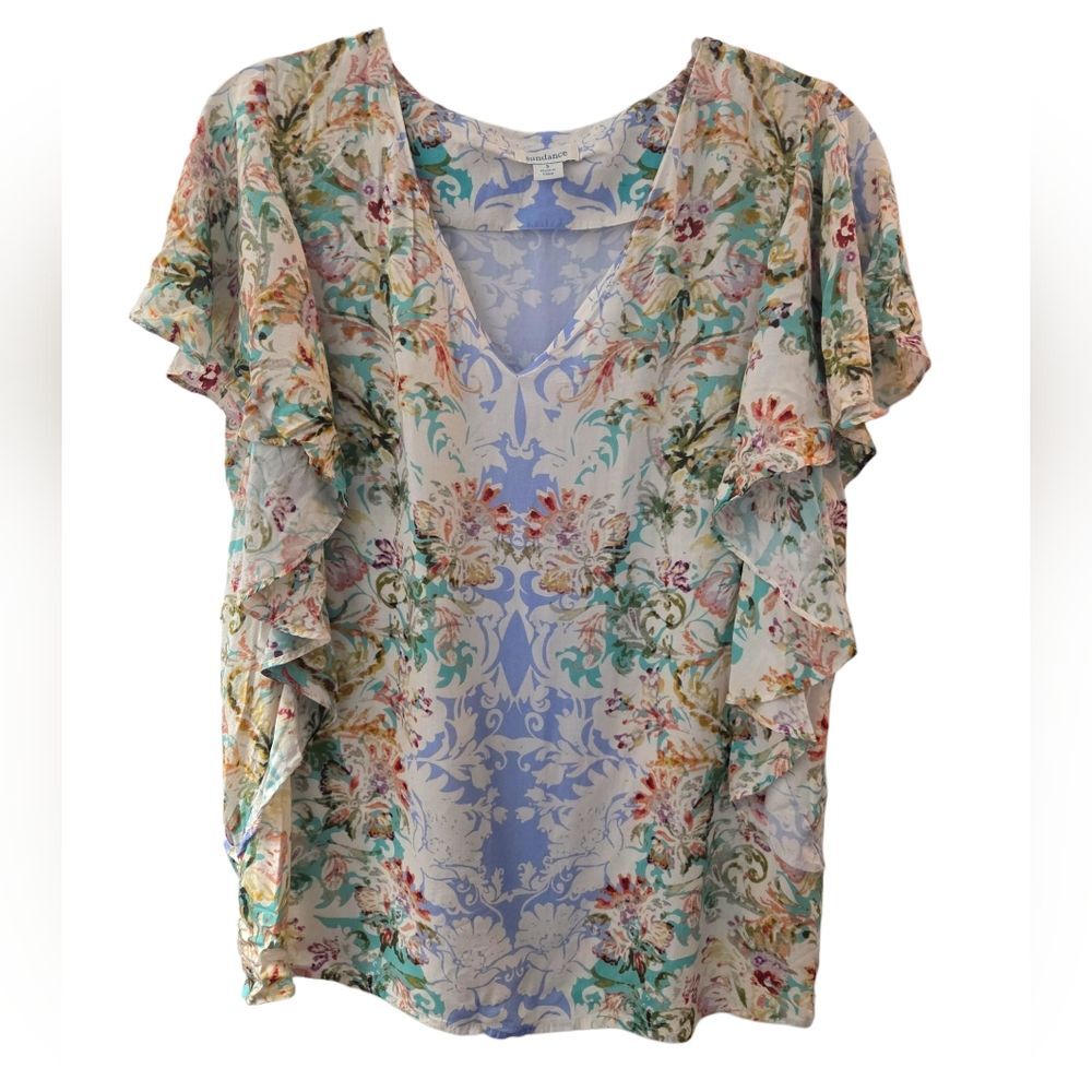 Sundance Arabella Flutter Sleeve Floral Blouse - Picture 2 of 13
